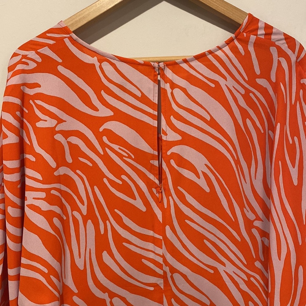 Cabi Red and Lavender Zebra Print Saunter Dress Caftan - Picture 5 of 8